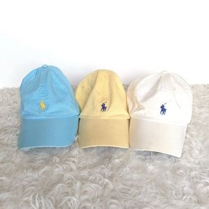 Lot of three POLO hats with leather strap
